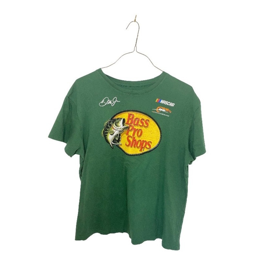 Vintage Bass Pro Shops NASCAR Men's Green Logo T-Shirt
